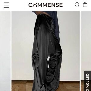 Satin oversized leg pants